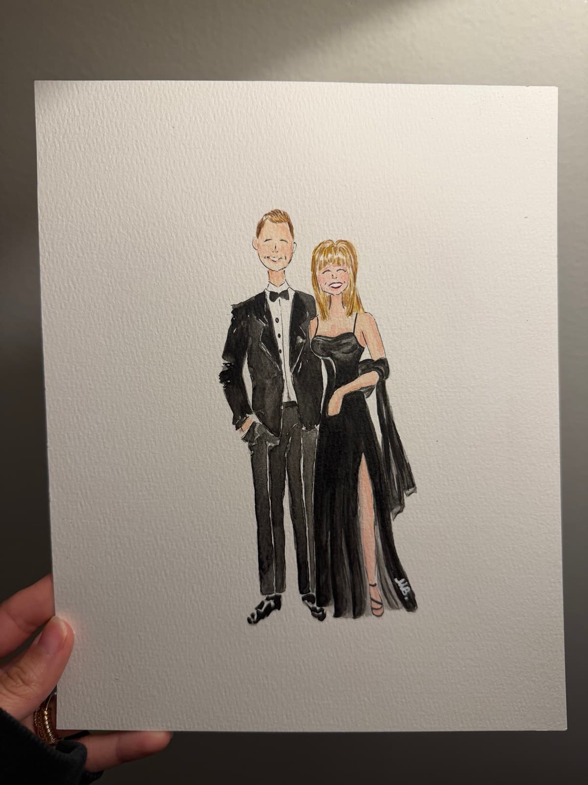 Wedding watercolor portrait
