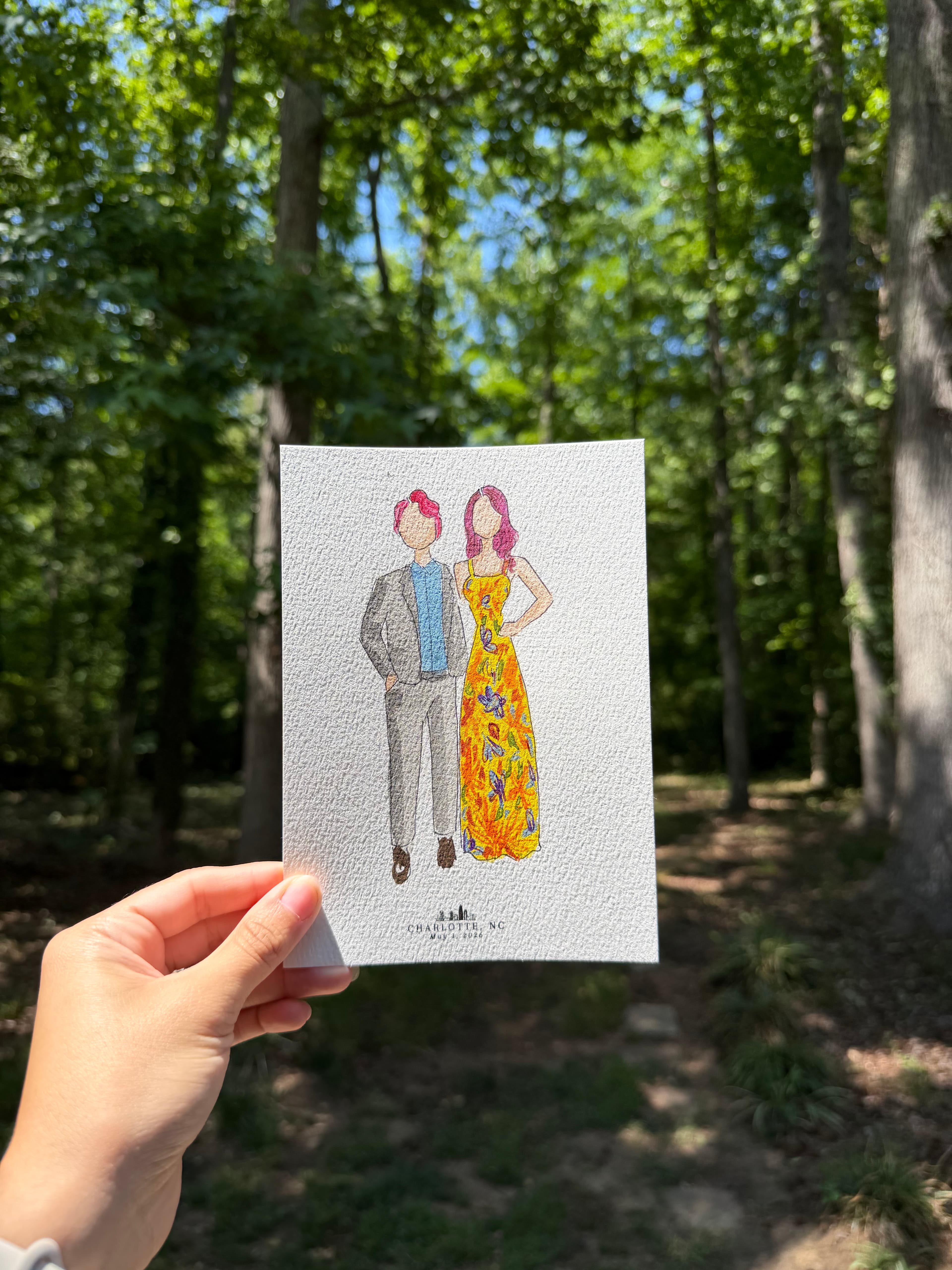 Live watercolor portrait